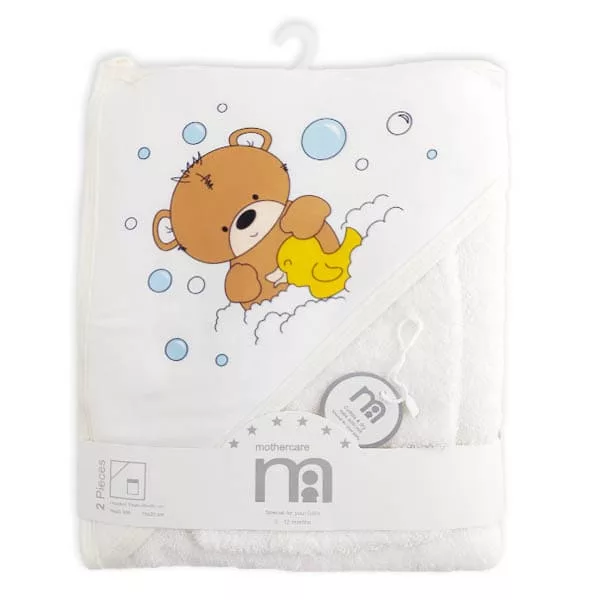 خرید حوله چهار گوش ليفدار كلاهدار چاپدار Mothercare | قیمت 9 شهریور | بهپوش شاپ