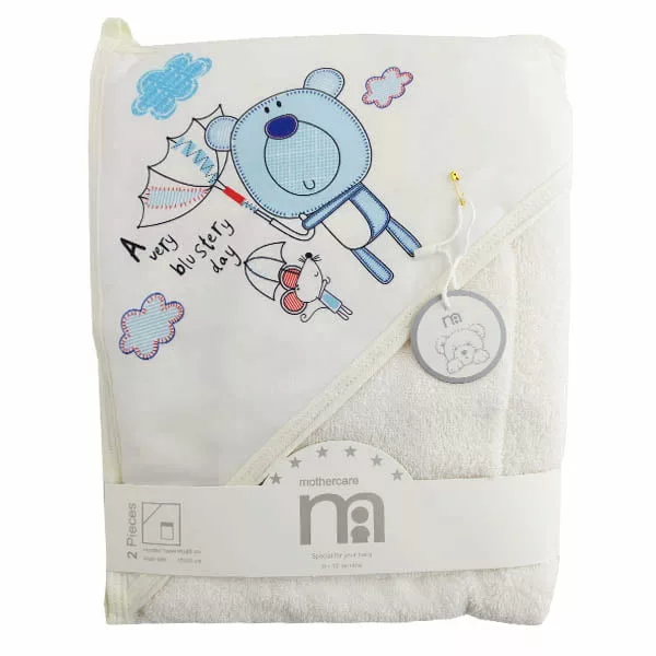 خرید حوله چهار گوش ليفدار كلاهدار چاپدار Mothercare | قیمت 9 شهریور | بهپوش شاپ