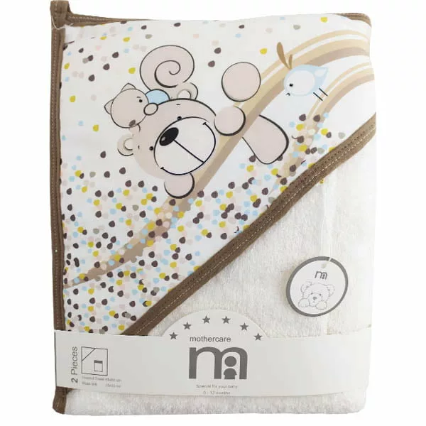 خرید حوله چهار گوش ليفدار كلاهدار چاپدار Mothercare | قیمت 9 شهریور | بهپوش شاپ