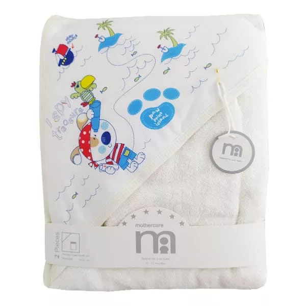 خرید حوله چهار گوش ليفدار كلاهدار چاپدار Mothercare | قیمت 9 شهریور | بهپوش شاپ