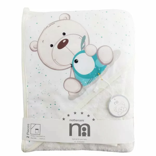 خرید حوله چهار گوش ليفدار كلاهدار چاپدار Mothercare | قیمت 9 شهریور | بهپوش شاپ