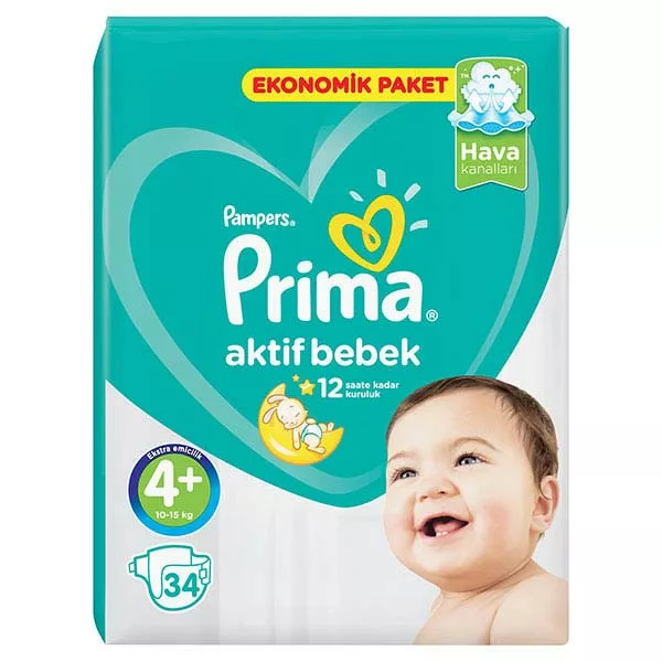 پوشک 34 عددی نرمال سایز 4 پلاس پریما Prima