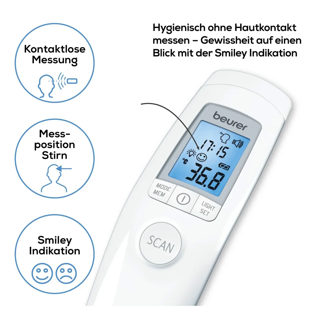 تب سنج ليزری بدون تماس بدن Beurer مدل:FT90