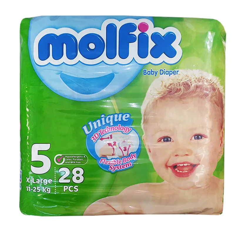 پوشک مولفیکس نوزادی 28 عددی سایز 5 Molfix