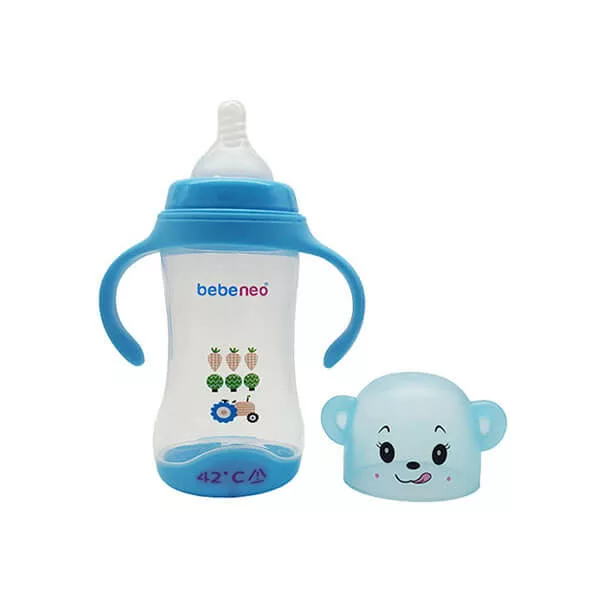 بطری شيرخوری دسته دار 240 ميل حسگردار حرارت Bebeneo