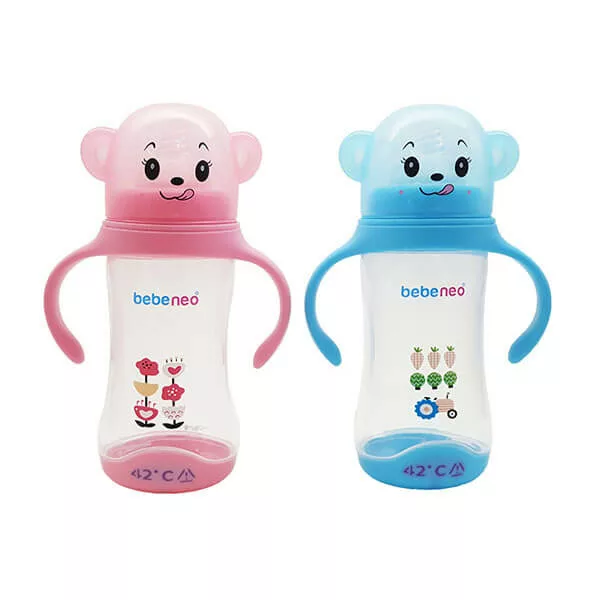 بطری شيرخوری دسته دار 240 ميل حسگردار حرارت Bebeneo