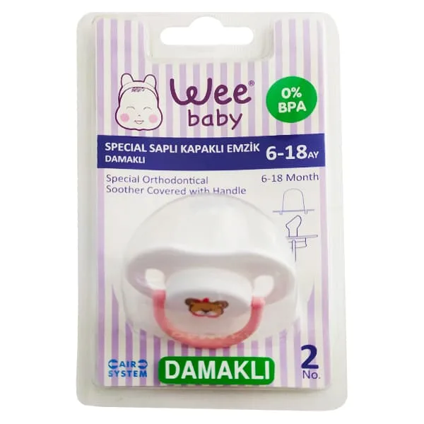 پستانک وي مدل 782 ارتودنسي دربدار دسته دار سایز 2 wee baby
