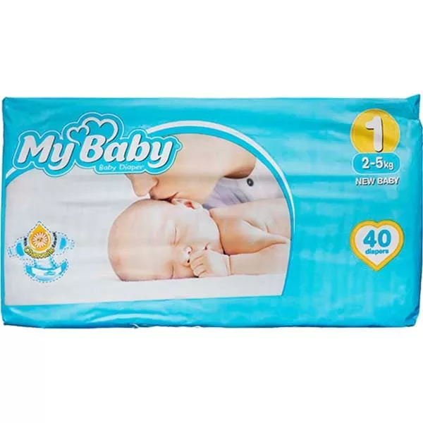 پوشک مای بیبی سایز 1 بزرگ 40 عددی My Baby