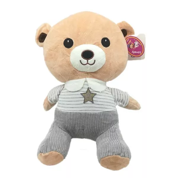 عروسک خرس بلوز راه راه شلوار مخمل