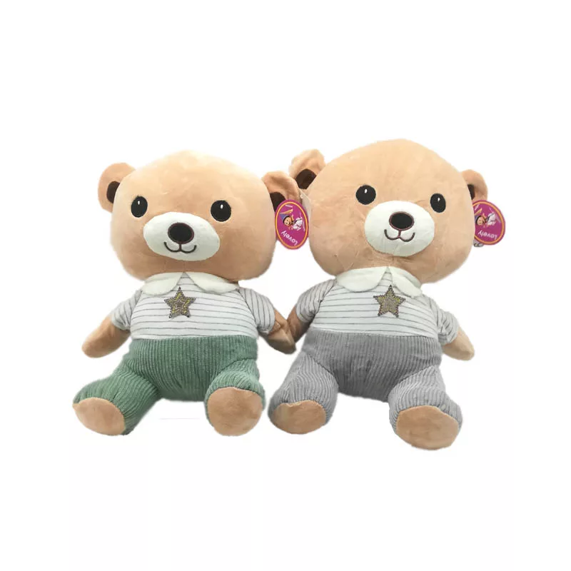 عروسک خرس بلوز راه راه شلوار مخمل