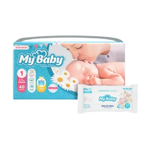 پوشک مای بیبی سایز 1 بزرگ 40 عددی My Baby