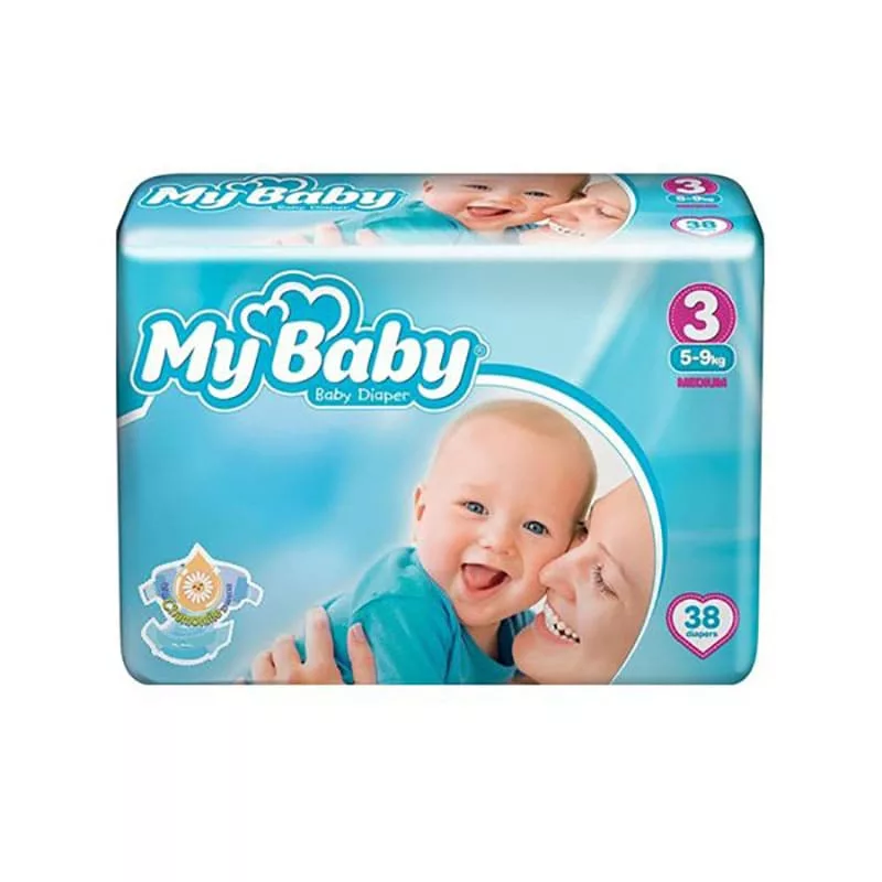 پوشک مای بیبی سایز 3 بزرگ 38 عددی My Baby