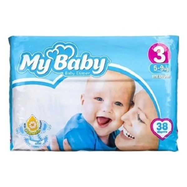 پوشک مای بیبی سایز 3 بزرگ 38 عددی My Baby