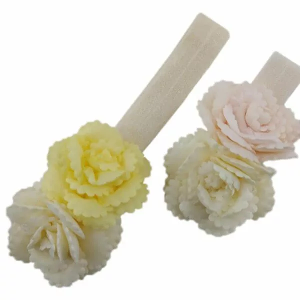 هدبند 2گل رنگی بريده دوزی ساتن EliRose