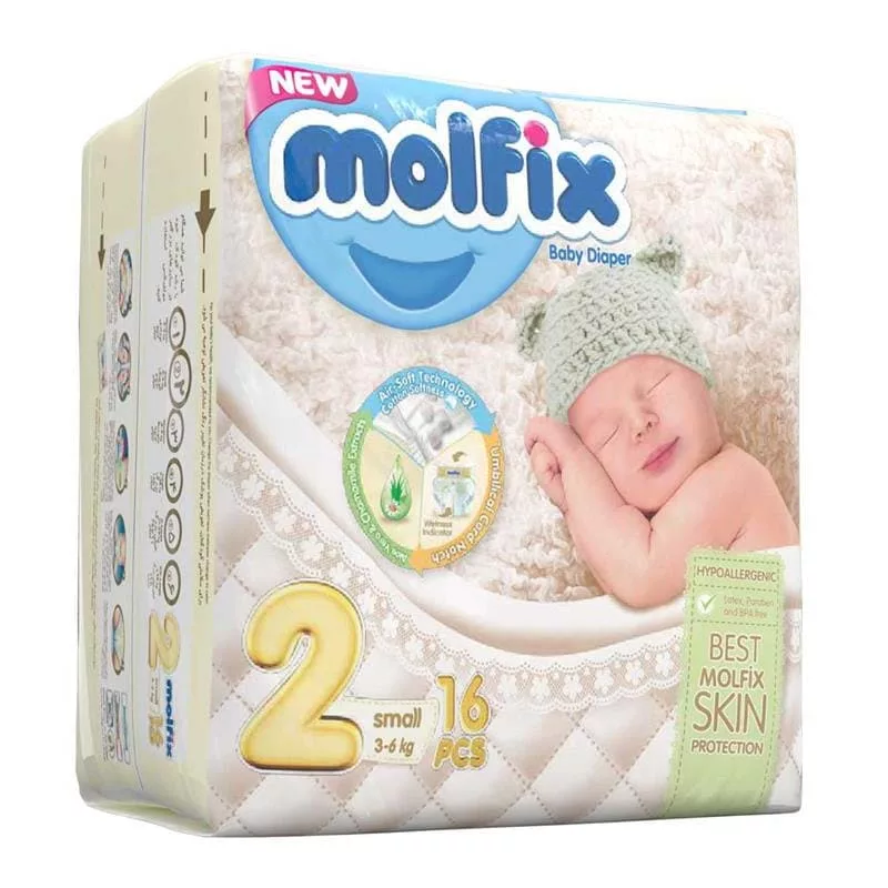 پوشک مولفیکس 16عددی سه بعدی شماره 2 کوچک molfix