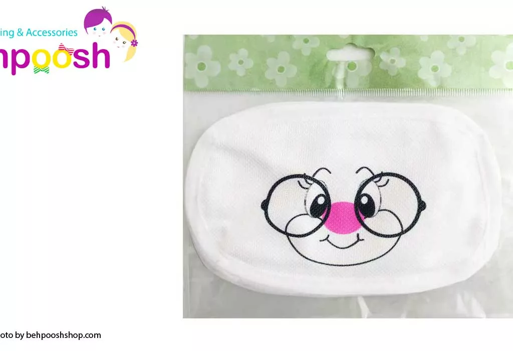 ماسک تنفسی کودک 2لايه قابل شستشو طرح عينکی الينا Elina