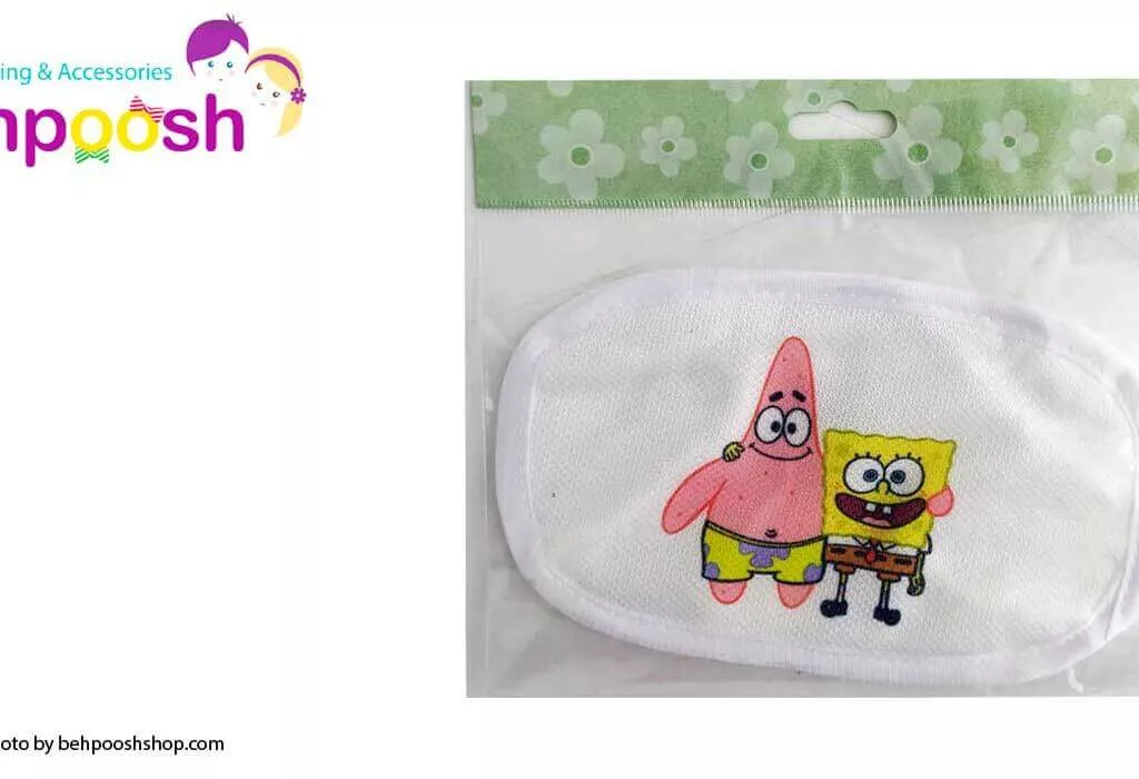 ماسک تنفسی طرح باب اسفنجي 2لايه قابل شستشو الينا Elina