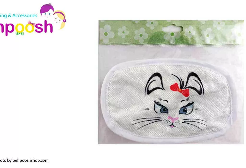 ماسک تنفسی بچگانه 2لايه قابل شستشو طرح گربه الينا Elina