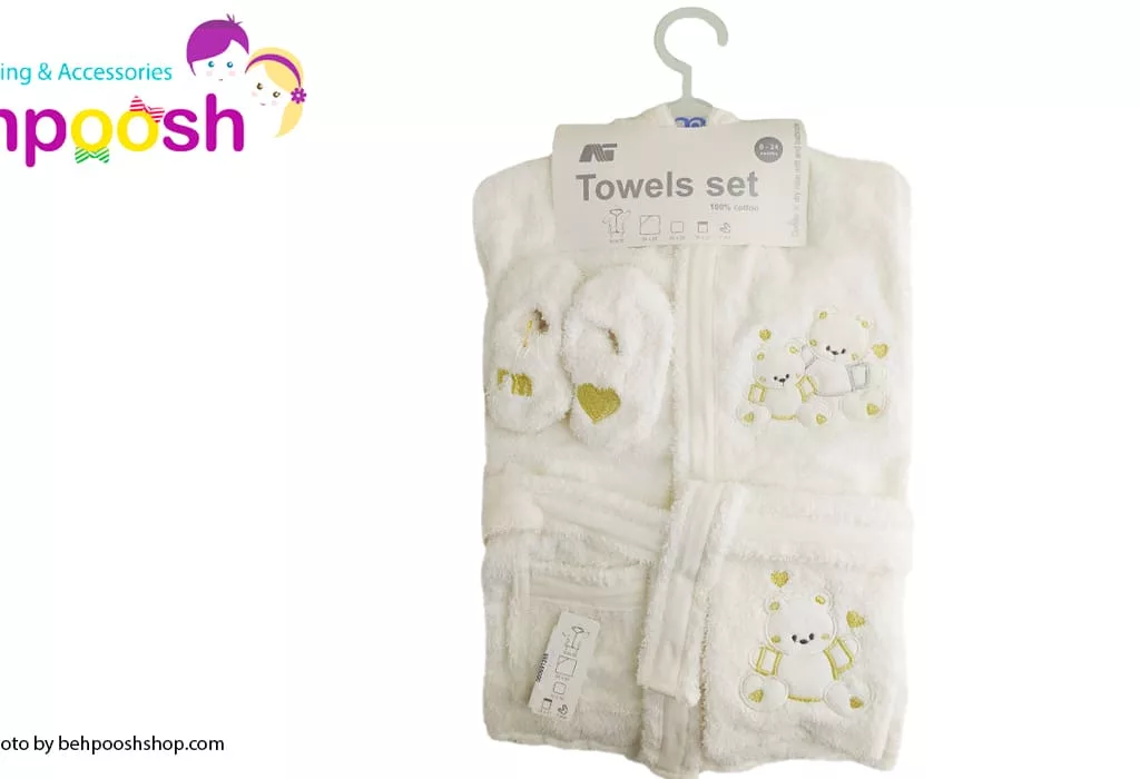 ست حوله تن پوش لوکس دو خرس مادركر Mothercare