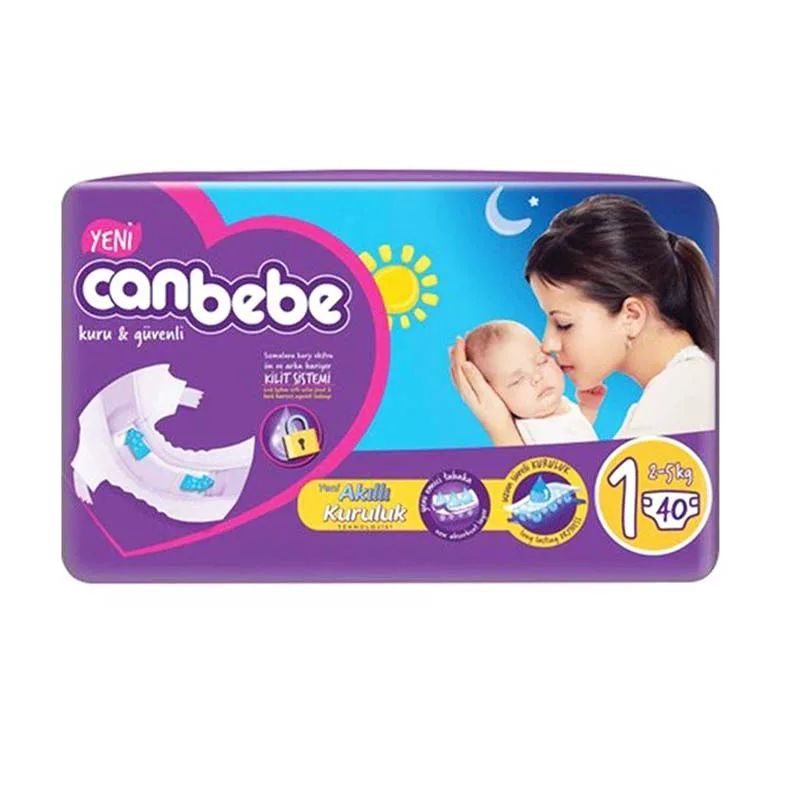 پوشک 40 عددي نرمال سایز 1 جان به به Canbebe