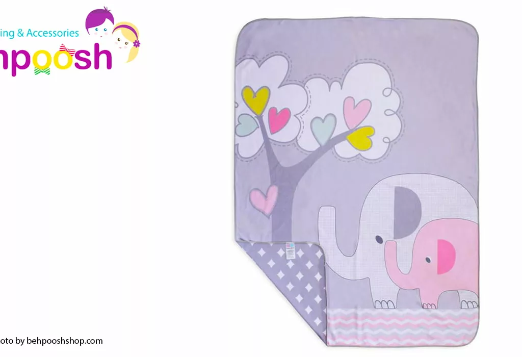 پتو نخ طرح Family Love فيل درخت قلب رزبرن RoseBorn