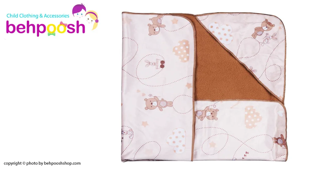 پتو دورپیچ کلاه دار چهارگوش طرح Bear&Kite رزبرن RoseBorn