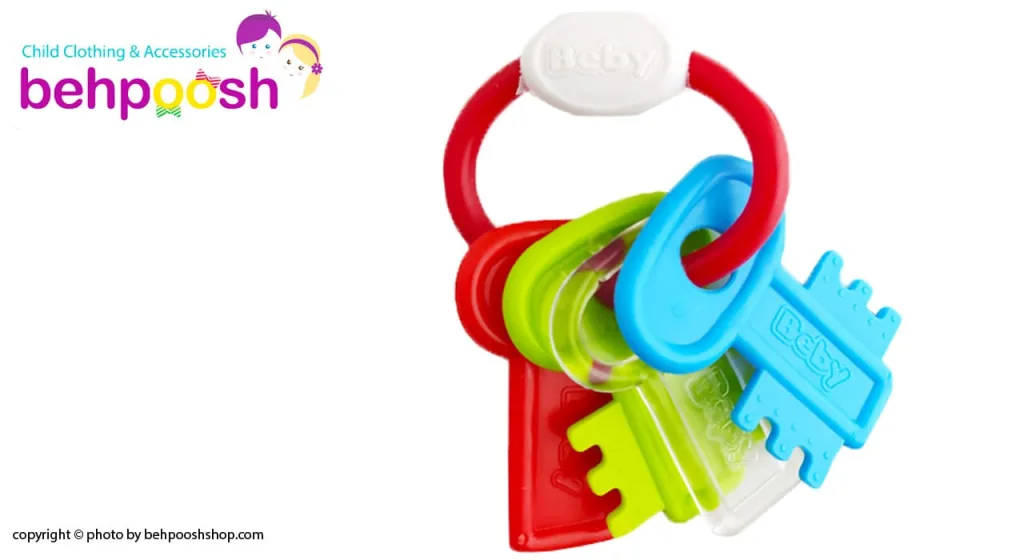 جغجغه دندان گیر دسته کلید طلقی Baby Club