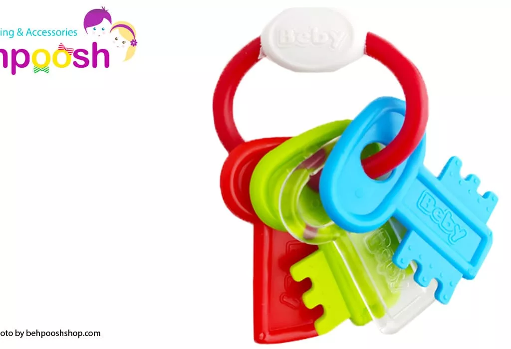 جغجغه دندان گیر دسته کلید طلقی Baby Club