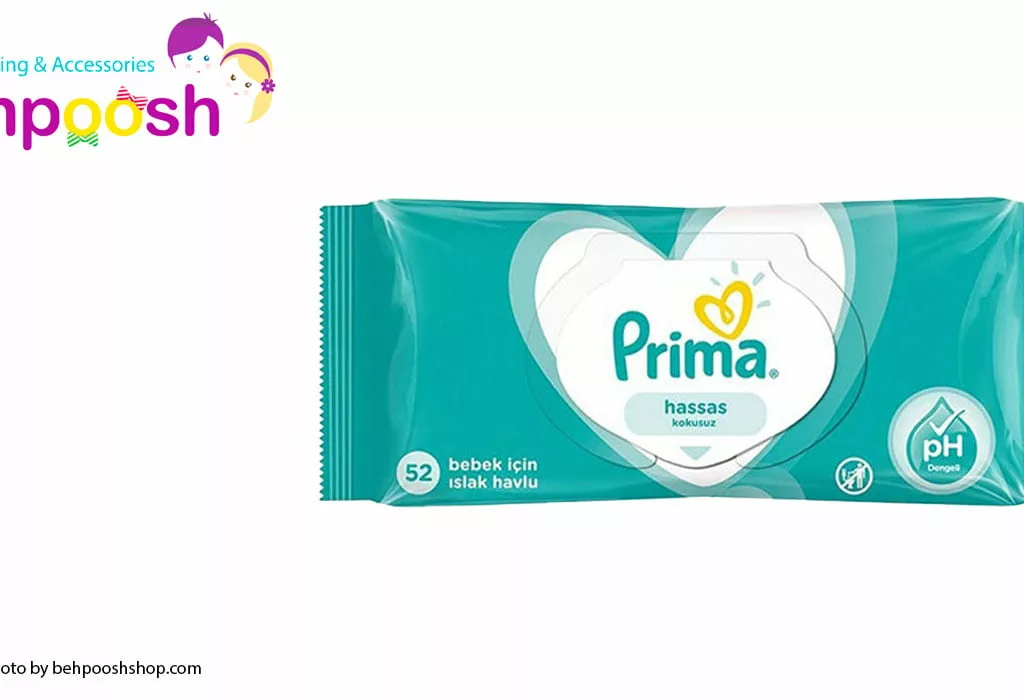 دستمال مرطوب ضد حساسيت 52 عددي پریما Prima