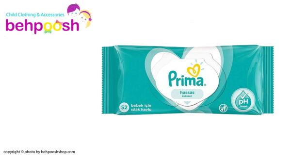 دستمال مرطوب ضد حساسيت 52 عددي پریما Prima