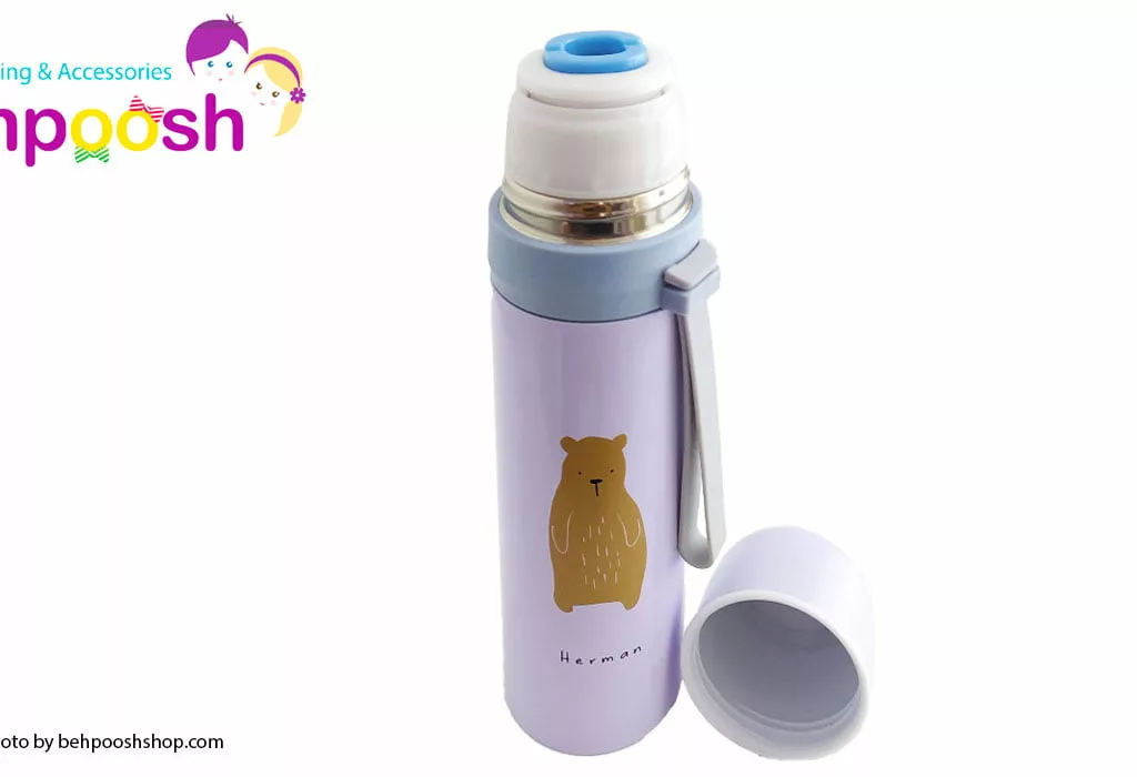 فلاسک کودک استیل درب پیچی 500ml كارتونی Cup.Cup