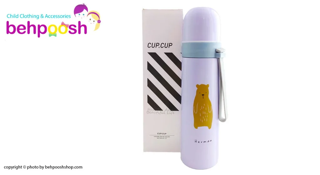 فلاسک کودک استیل درب پیچی 500ml كارتونی Cup.Cup