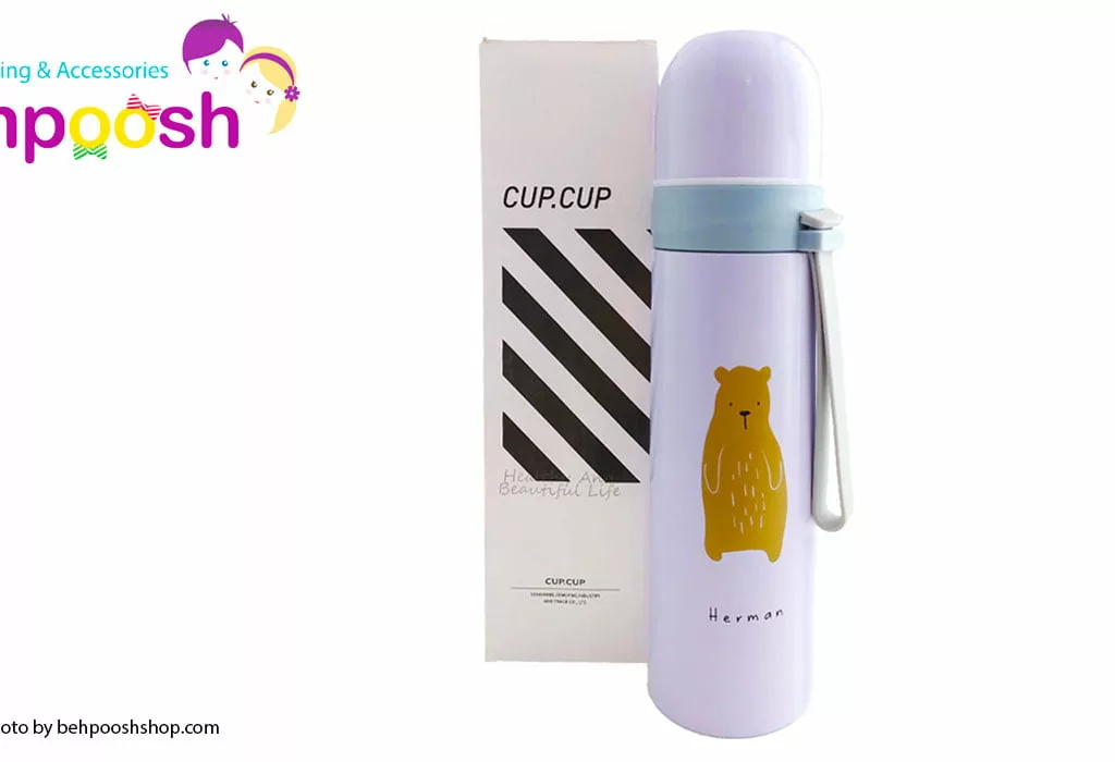 فلاسک کودک استیل درب پیچی 500ml كارتونی Cup.Cup