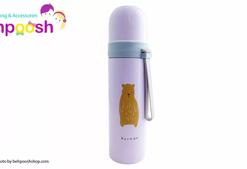 فلاسک کودک استیل درب پیچی 500ml كارتونی Cup.Cup