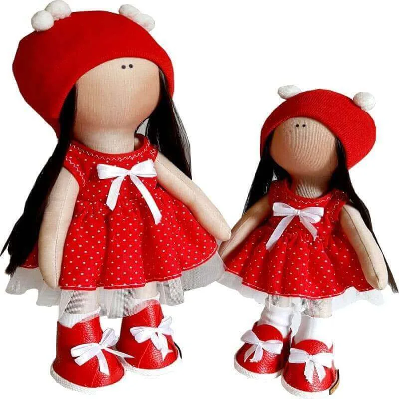 عروسک دخترانه روسی سارافون خالدار پايونی 4توپ Rezvan