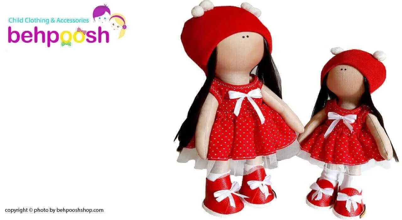 عروسک دخترانه روسی سارافون خالدار پايونی 4توپ Rezvan