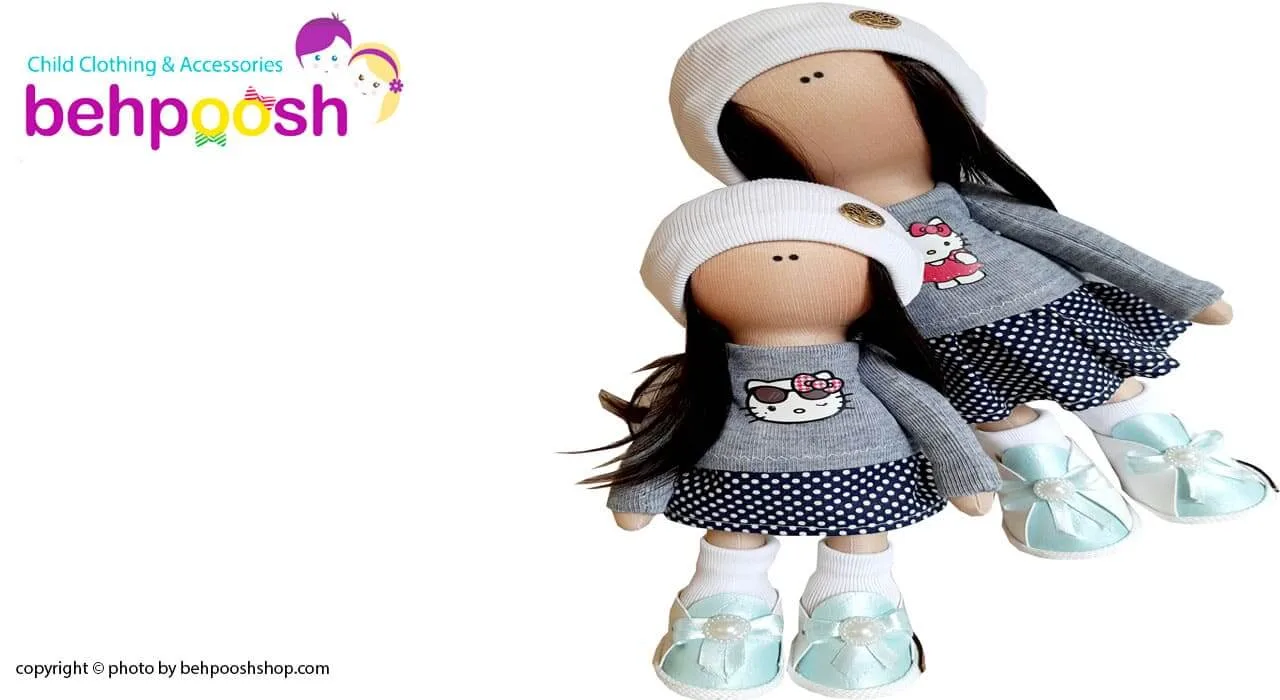 عروسک دخترانه روسی بلوزدامن خالدار كيتی موبلندصاف Rezvan