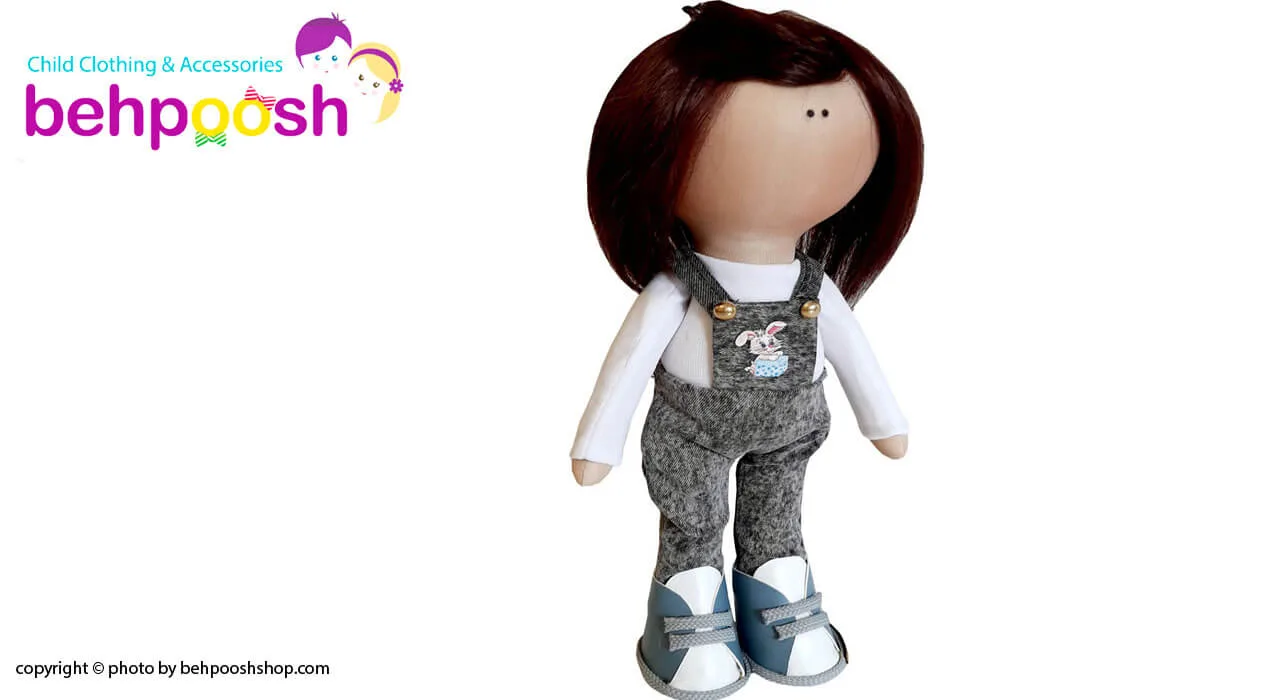 عروسک دخترانه روسی بلوز شلوار جين لی چاپ خرگوش Rezvan