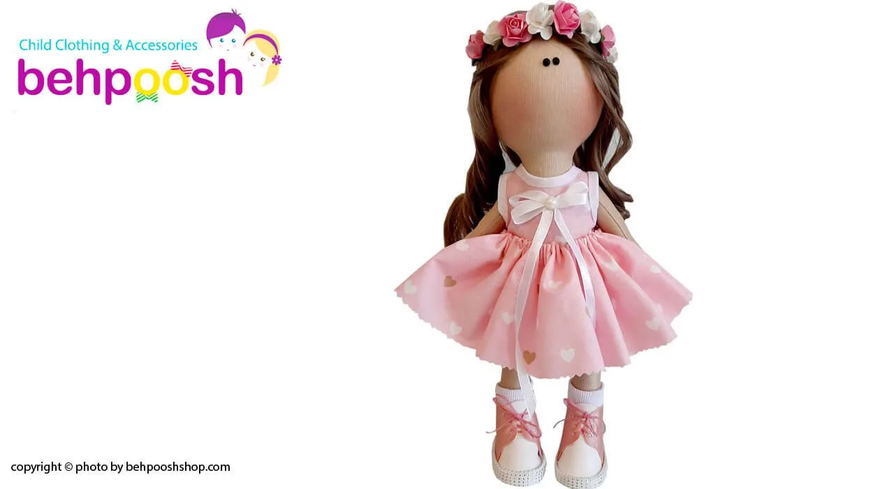 عروسک دخترانه روسی سارافون ريزقلب پاپيوندار تاج گلدار Rezvan