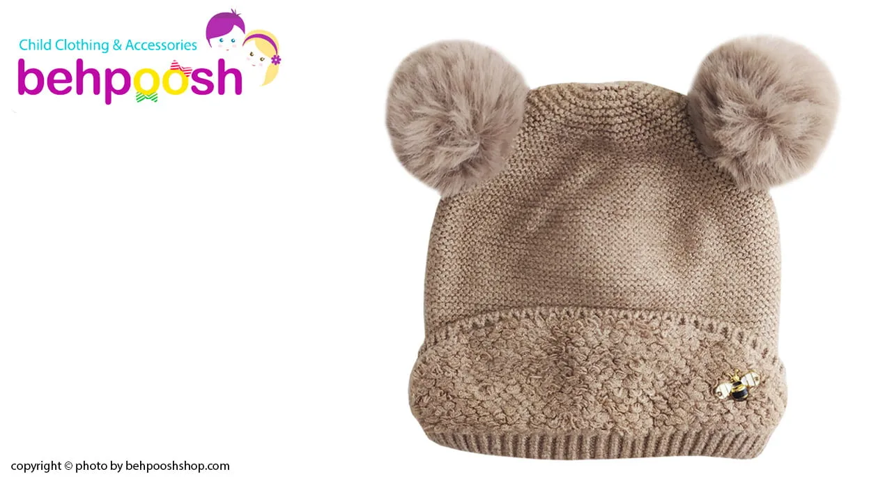 تک کلاه ريزبافت دو پوم زنبور آستردار