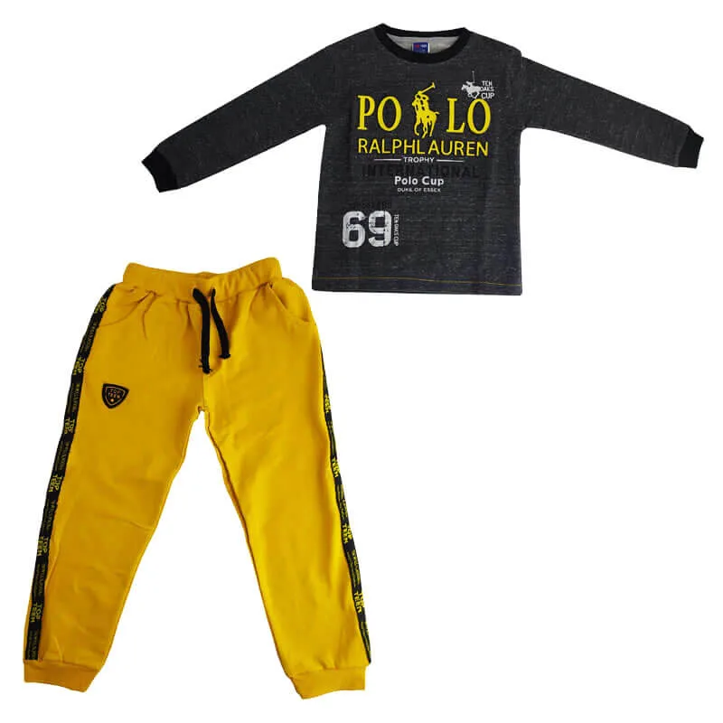 بلوز شلوار کودک سه نخ برجسته طرح پولو TopTeen