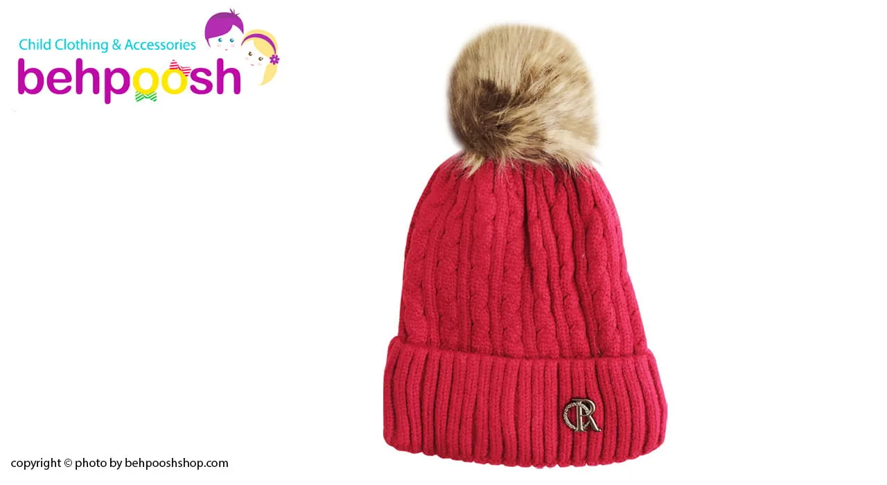 کلاه بافتنی بچگانه سایز بزرگ کرکی زمستانی