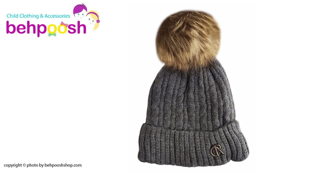 کلاه بافتنی بچگانه سایز بزرگ کرکی زمستانی