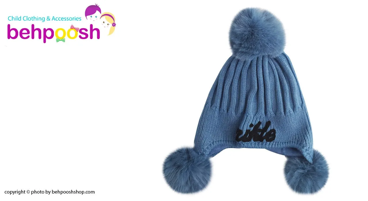 کلاه بچگانه بافت کبریتی پوم دار زمستانی