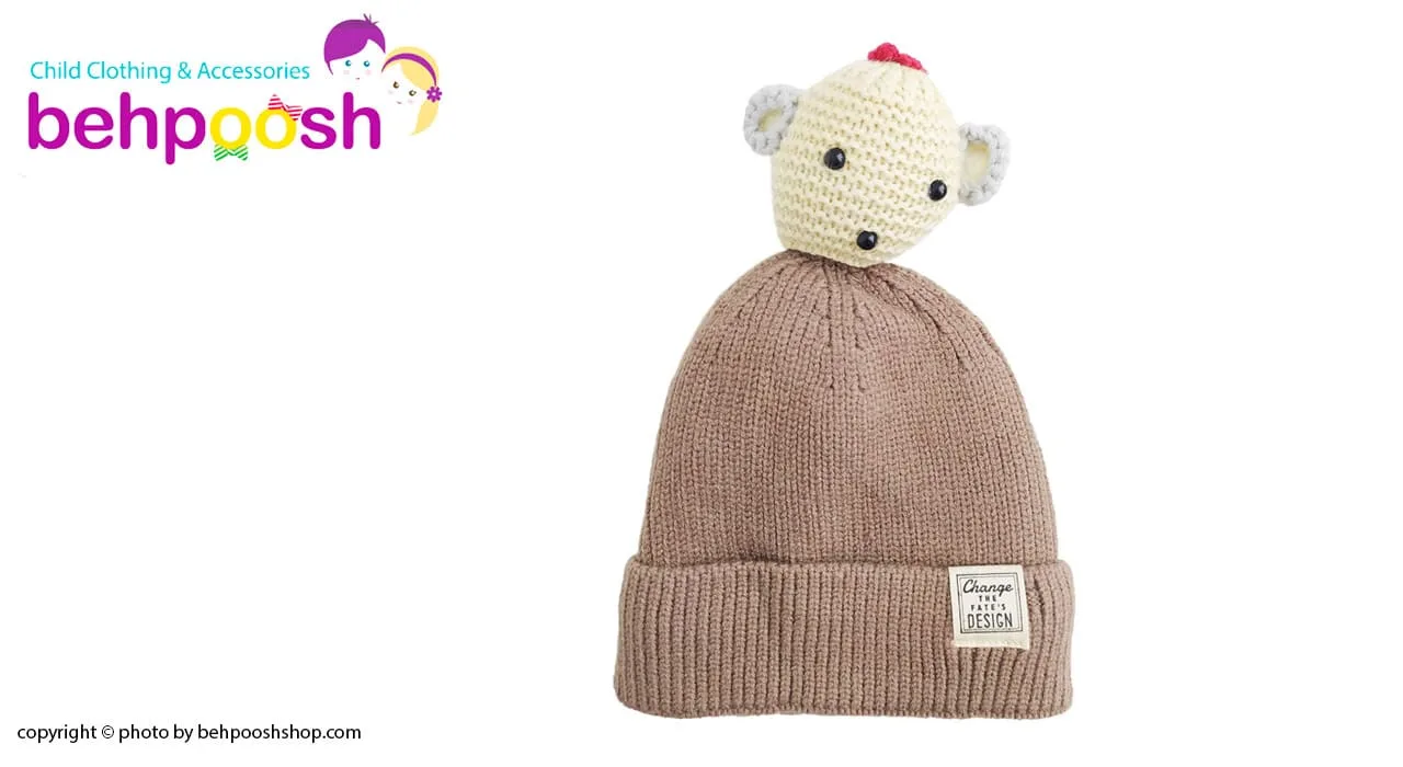 کلاه بافتنی کودک سر عروسکی زمستانی