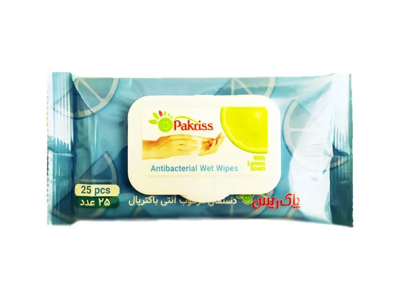دستمال مرطوب 25عددی آنتی باكتریال پاكریس Pakriss