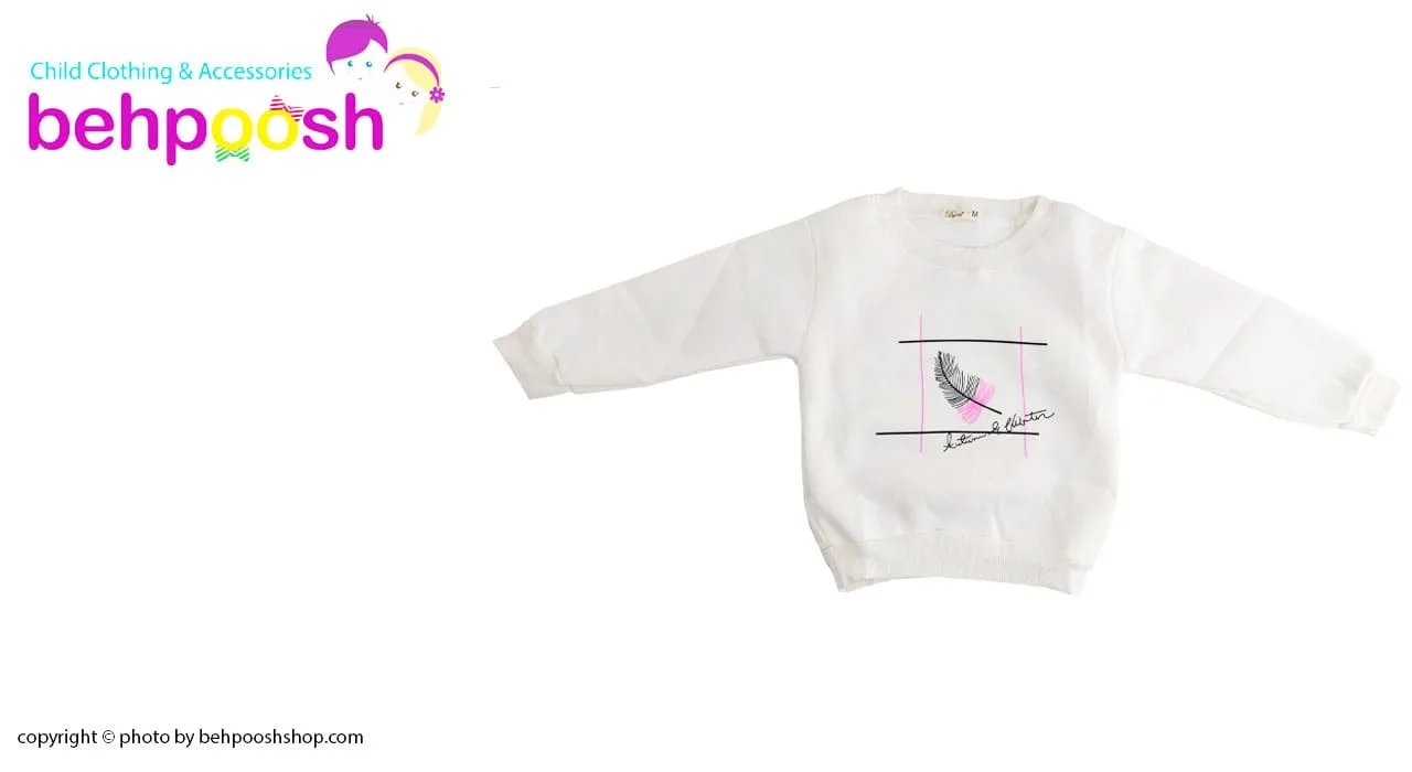 بلوز آستین بلند دخترانه طرح پر