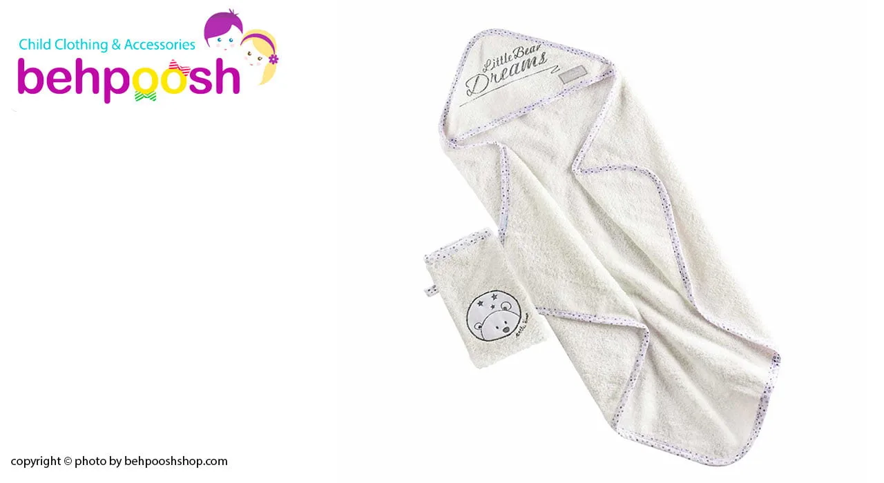 حوله 2تكه 4گوش طرح رويای خرس كوچولو رزبرن Rose Born