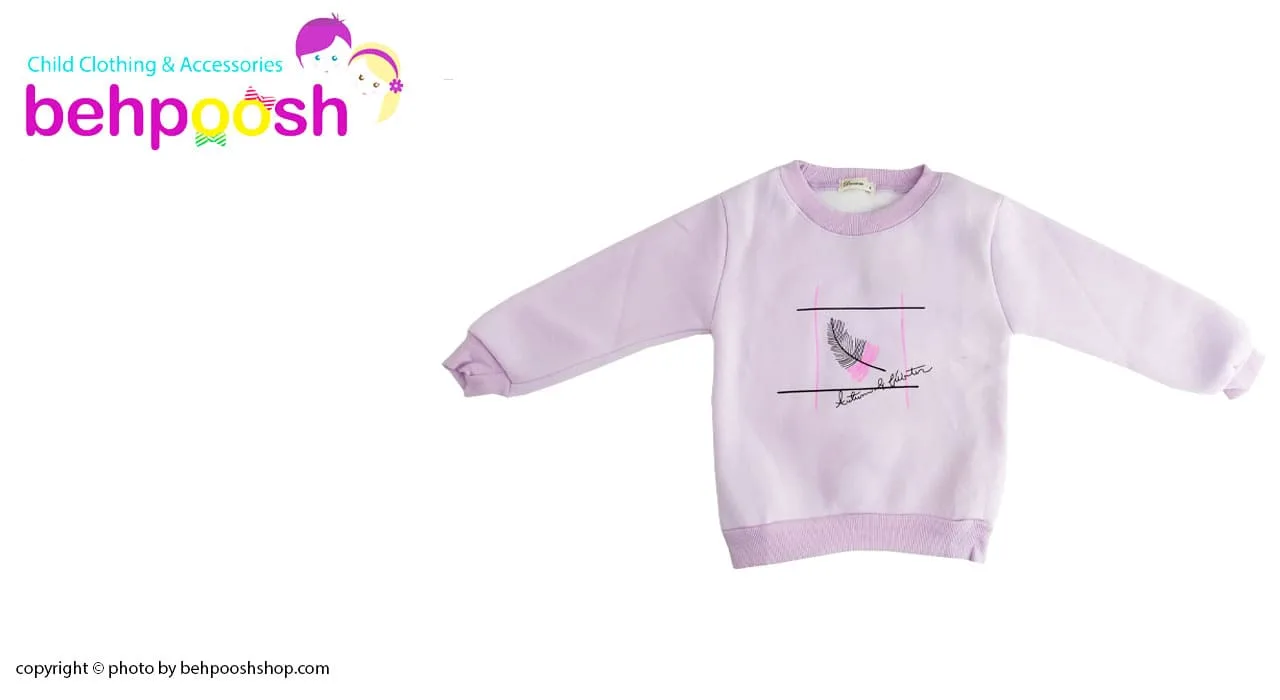 بلوز آستین بلند دخترانه طرح پر