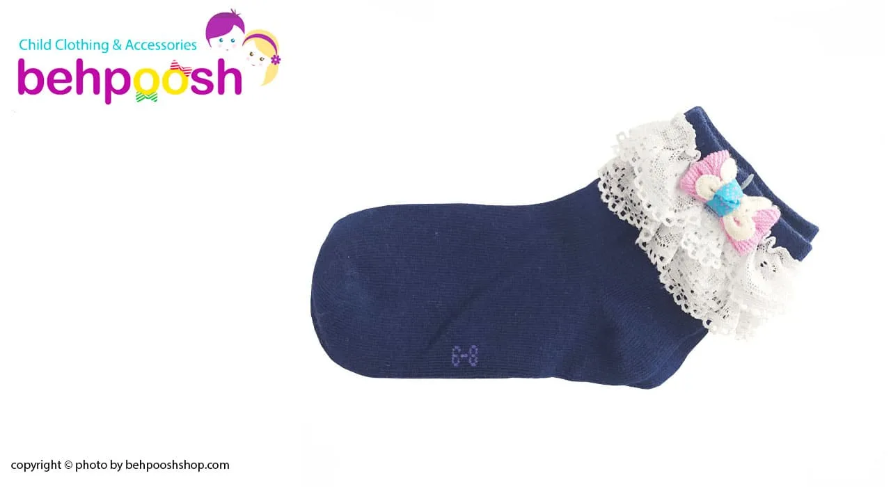 جوراب بچگانه دخترانه توری نخ پنبه